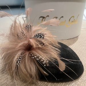 The Hat Girls Custom Fascinator- Kentucky Derby Ready! Nude and Black